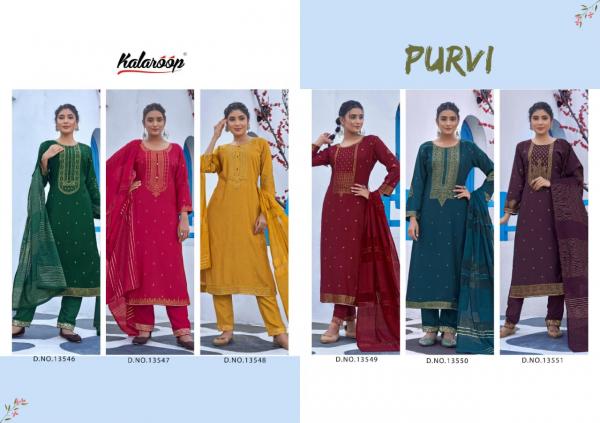 Kalaroop Purvi Festival Wear Kurti Pant With Dupatta Collection